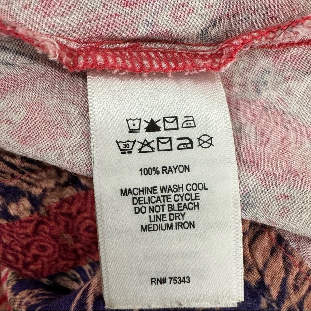 Marina Luna Maxi Dress S Red Boho Spaghetti Strap Summer Beach Cottage Vacation - Picture 9 of 10